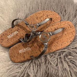 Michael kors silver sandals